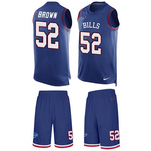 Nike Bills #52 Preston Brown Royal Blue Team Color Men's Stitched NFL Limited Tank Top Suit Jersey
